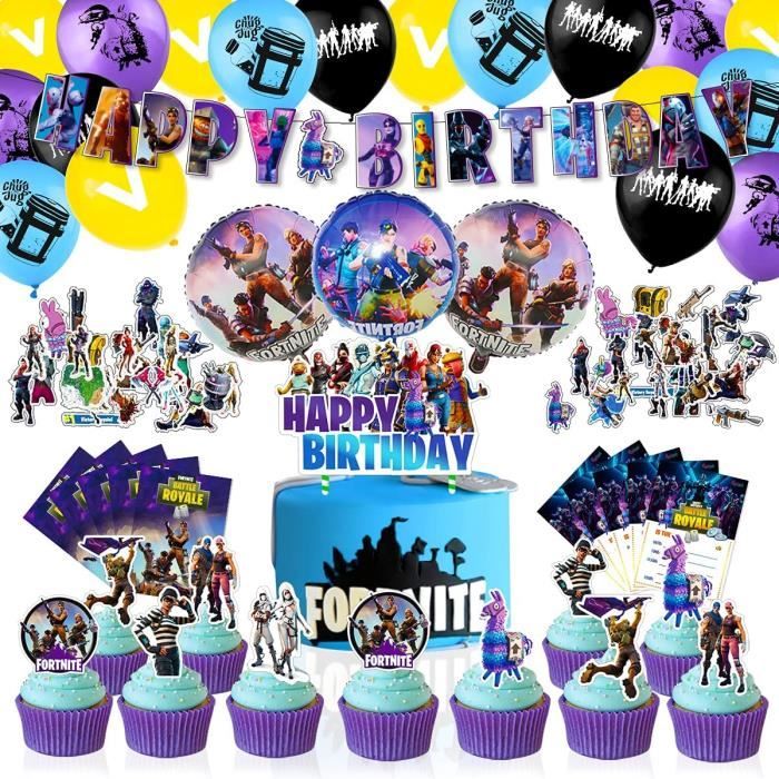 Lot De Decoration Anniversaire Jeux Video Pour Les Garcons 1 Banniere 18 Ballons En Latex Et 3 Ballon En Aluminium24 Autocol 280 Cdiscount Maison