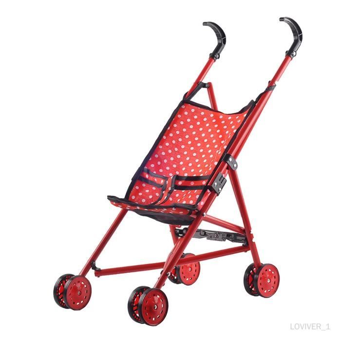 Poussette Parapluie Pour Poupée – Cadre Robuste, Sangle T, Couleurs Rouge/Jaune/Bleu/Violet – Jeu D'Imitation Dès 3 Ans