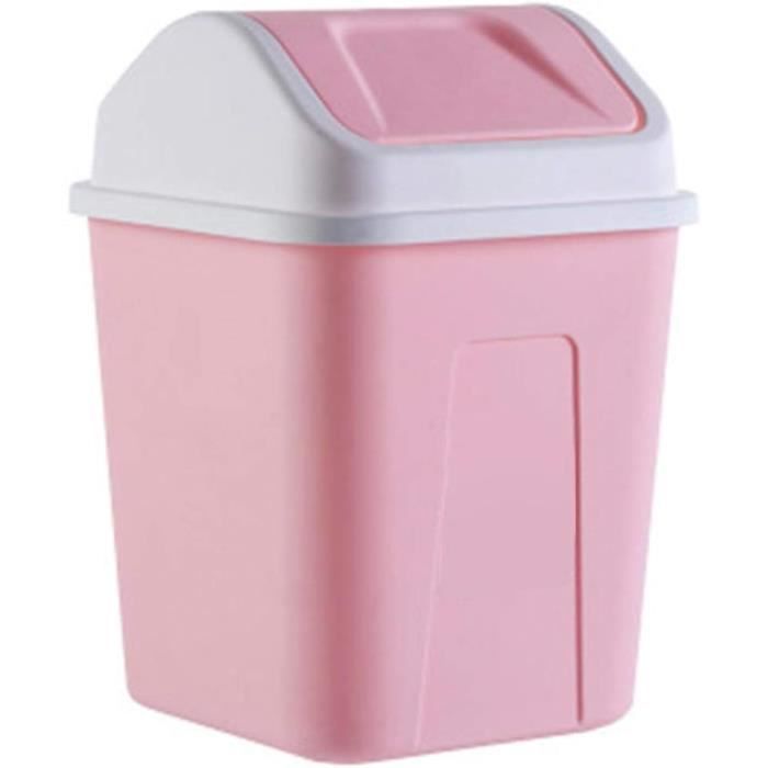 Poubelle Avec Couvercle à Pression - 10 Litres - Design Moderne Noir - Pour Salle De Bain, Cuisine, Bureau, Chambre