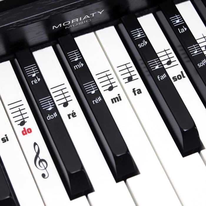 Étiquettes de notes de clavier de piano amovibles, étiquettes en silicone pour  piano 88 touches pleine taille, autocollants inutiles - Cdiscount  Instruments de musique