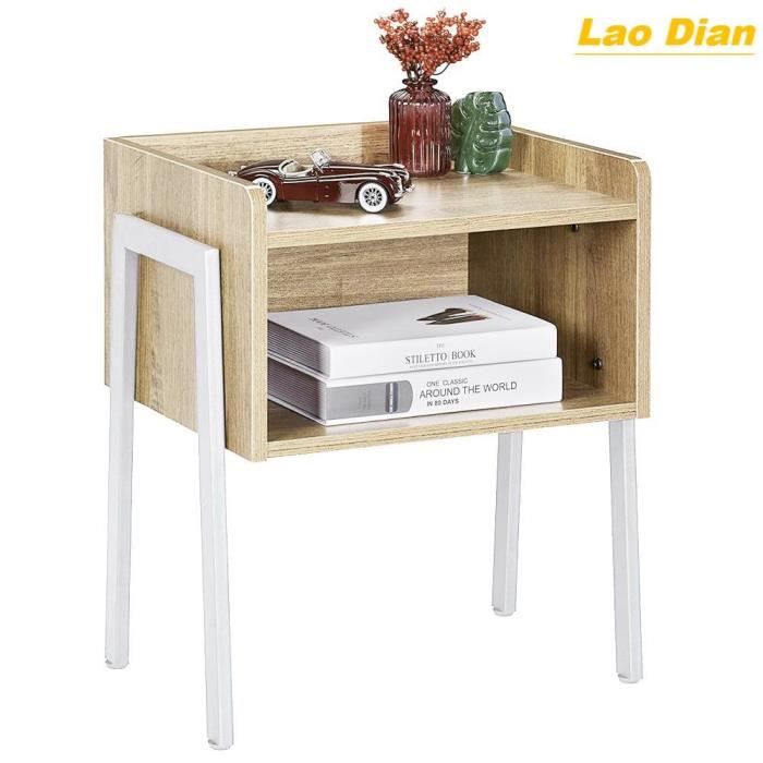 Table de chevet - Lao Dian - 1 tiroir - Style industriel - Blanc