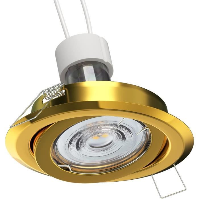 5 Cadres Encastrement Plafond FERE Rond Pivotant Noir Mat - Pour Spots GU10/GU5.3
