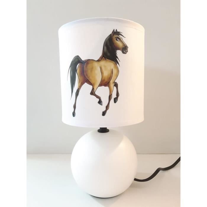 LAMPE CHEVET PIED BOULE SPIRIT CHEVAL