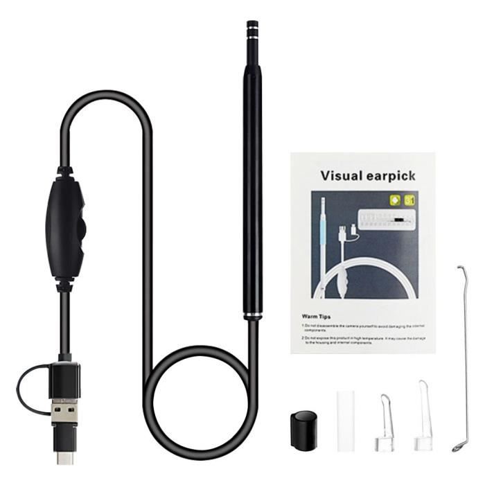 Mini Kit de nettoyage visuel des oreilles, aspirateur, extracteur de cire d' oreille, Endoscope cuillère Support Android [E492FC7] - Cdiscount Au  quotidien
