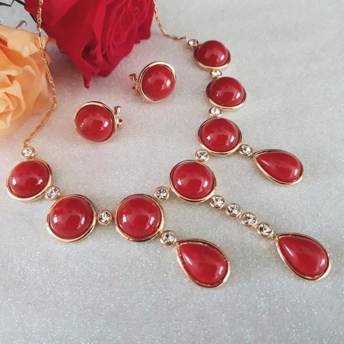 Parure De Bijoux Goutte D'Eau Pour Femme - Colliers, Bracelets, Boucles D'Oreilles Et Bague