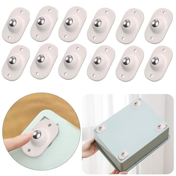 20 Mini Roulettes Adhésives Pivotantes 360° – Pour Meubles, Boîtes, étagères – Faciles à Poser