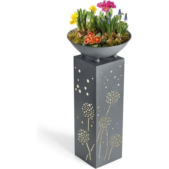 Colonne De Plantation Rostikal - Décorative Avec Motif Pissenlit - Hauteur 1 M - Pour Jardin