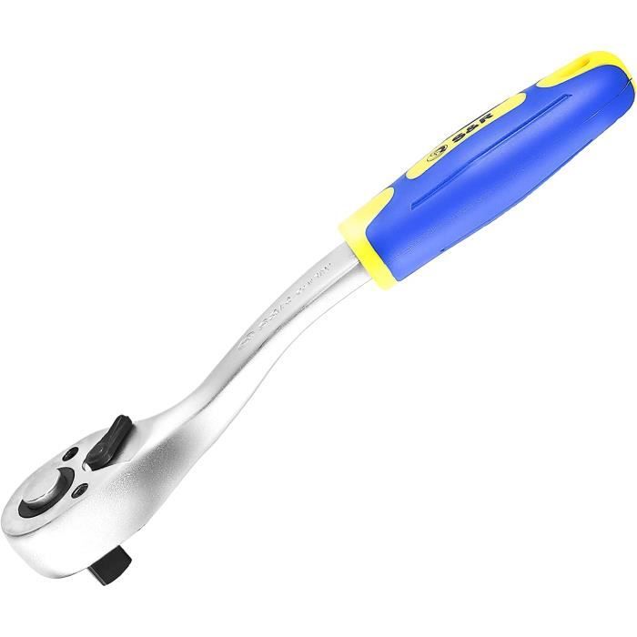 Cliquet Réversible S&R 1/2 Pouce – Manche Courbé – Outil Professionnel