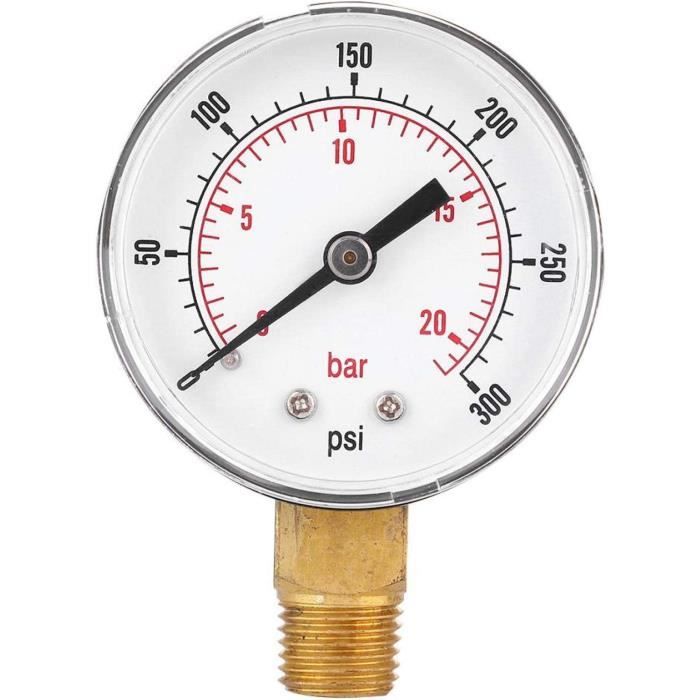 Manomètre Métal Haute Précision 0-6 Bar - Filetage 1/4 NPT | Pour Huile, Eau, Air - Mini 60mm