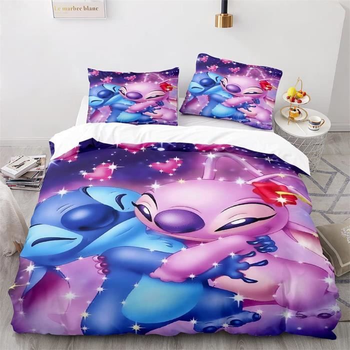 Parure de Lit Stitch, Housse de Couette avec Taie d'oreiller, Housse