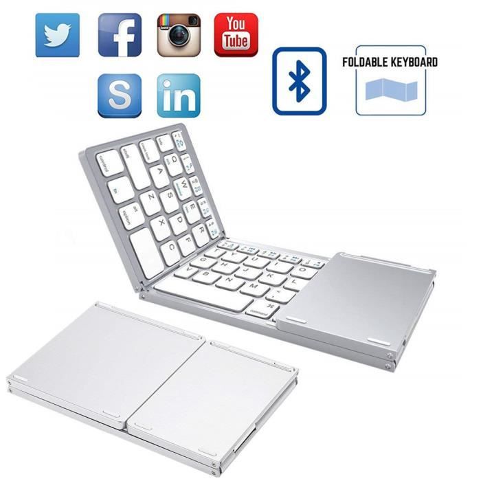 Clavier pliable avec pavé tactile Bluetooth rechargeable (AZERTY) : grossiste Accessoires ordinateur