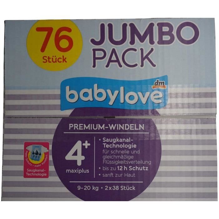 Couches babylove Premium taille 5+, Juniorplus, 11-18 kg, 34 pièces
