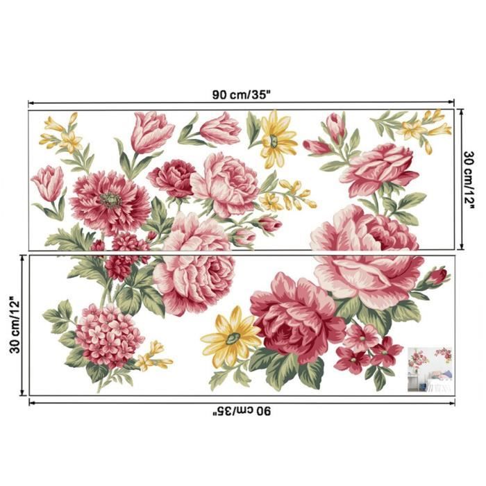 Autocollant Mural Vinyle Déco Pivoine - Motif Floral Mandala, Effet 3D, Personnalisable, Pour Toutes Pièces