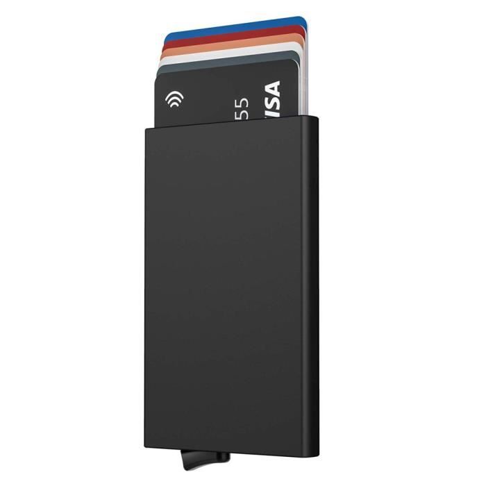 Porte Carte Bancaire RFID Porte Carte de Credit Aluminium Porte Carte Bancaire Automatique Pop up Porte-Cartes de Crédit Mince Porte-Cartes Pop-up Porte Cartes de Crédit Metallique