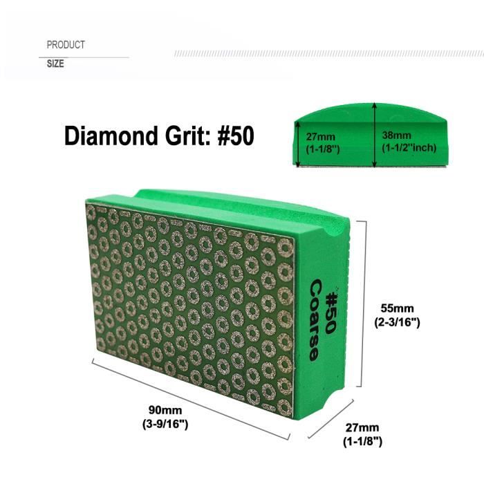 Grain 50 - Tampons De Polissage Diamant 90x55mm, Disque De Ponçage Pour  Marbre, Céramique, Granit, Bloc De Pi