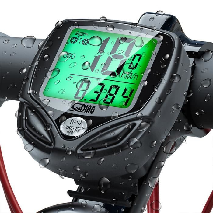 Compteur vélo,Ordinateur de vélo sans fil étanche,16 fonctions,tachymètre,compteur de vitesse,avec écran LCD [B631752443]