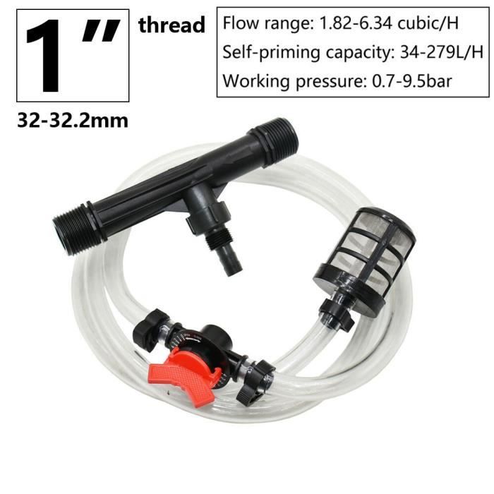 Injecteur D'engrais Venturi Pour Irrigation - Tuyau Mélangeur 1/2, 3/4 Ou 1 Pouce, Outil Agricole Plastique Noir