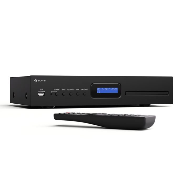 auna Art22 Lecteur CD MP3 opt.  Lecteur Hi-Fi  CD CD-R/RW CD-MP3  Écran  Télécommande