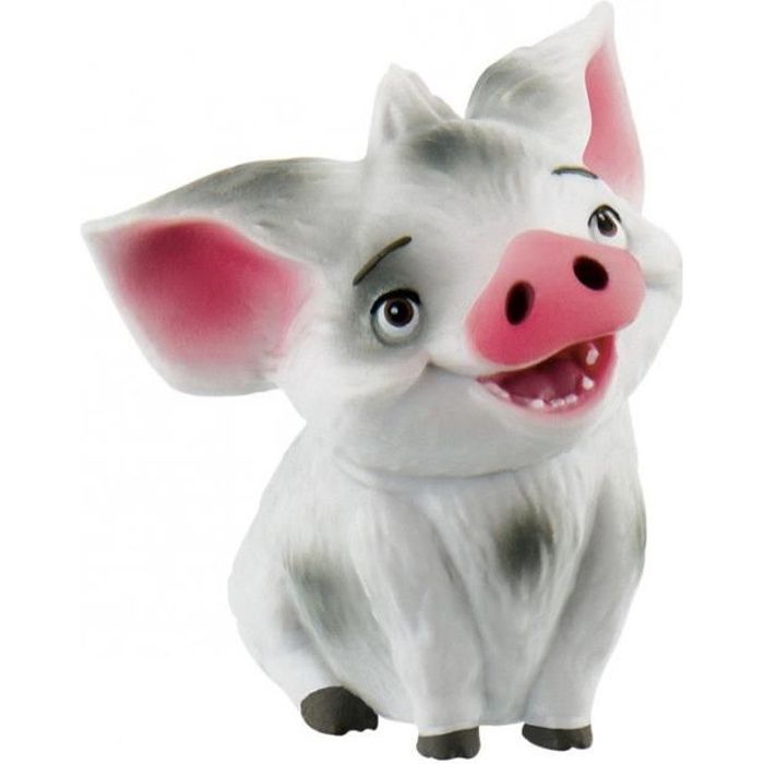 figurine pua - vaiana disney - 5 cm - bully - blanc et rose - personnages miniature