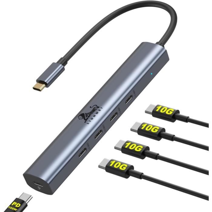 Cavo USB 3.1 Tipo C Angolato 90° 0.5m - 10Gbps 100W Con E-Marker - Nylon Intrecciato - 2