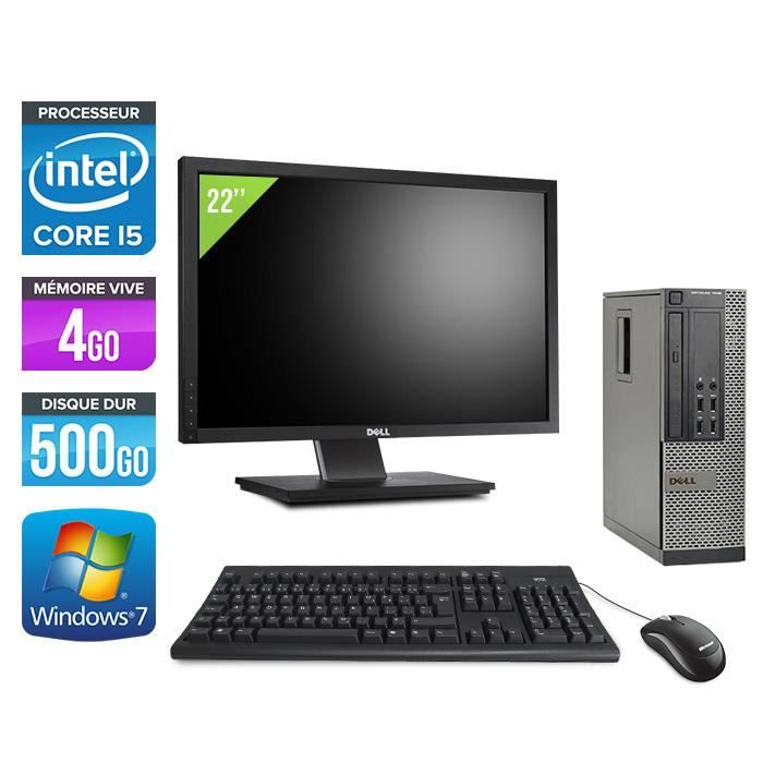 Pc de bureau Dell 7010 - i5 - 4Go - 500Go HDD - W7 +Ecran 22 Reconditionné - Dell reconditionné disponible sur Cdiscount Seconde Vie