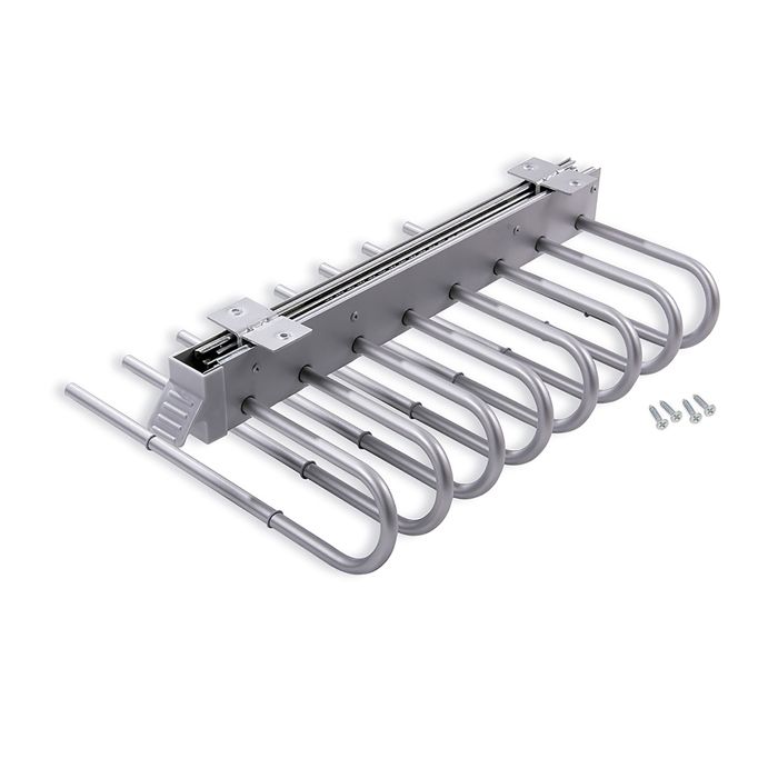 Porte-pantalons extractible - Emuca - Droite - Aluminium - Acier - Plastique gris métallisé