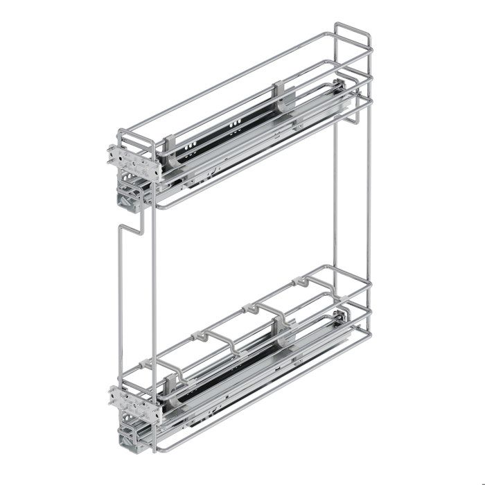 Emuca Porte-bouteilles extractible Suprastar avec fermeture amortie module 150mm acier chromé Emuca Porte-bouteilles extractible Suprastar avec fermeture amortie module 150mm acier chromé