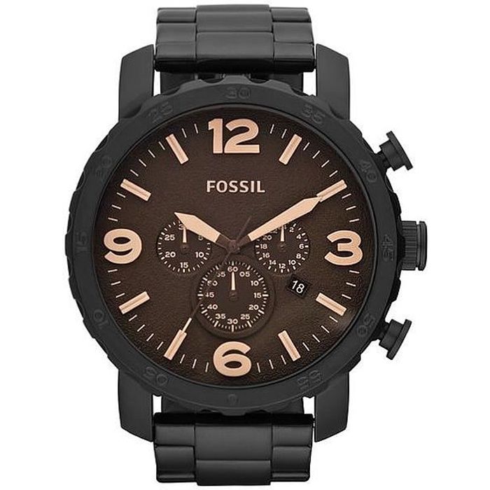 Montre homme FOSSIL NATE JR1356. Noir. Quartz. Ana Noir, - Achat/vente  montre - Cdiscount