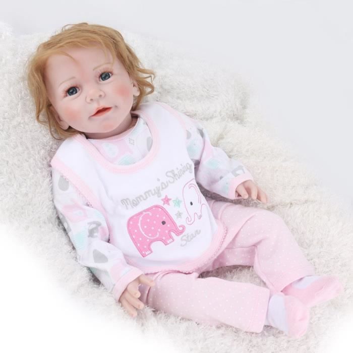 Bebe reborn 55cm Silicone Reborn Boneca Realista mode bebe poupees pour princesse enfants cadeau d anniversaire Bebes Reborn Cdiscount Jeux Jouets