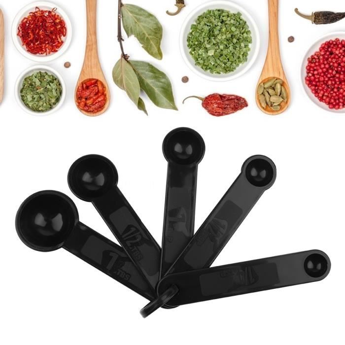 Lot De 10 Cuillères à Long Manche En Mélamine Rouge Et Noire, Grande