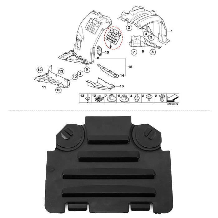 Couvercle De Ventilation Phare Passager BMW E82 E88 E90 E91 M3 - 51717143849 Noir