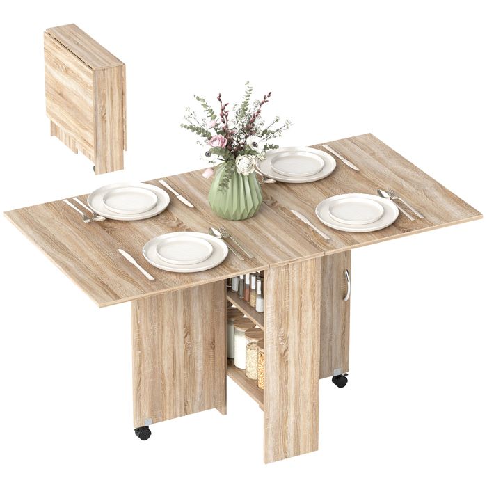 HOMCOM - Table à manger - Panneau de particules - 140x75x74cm - Bois naturel
