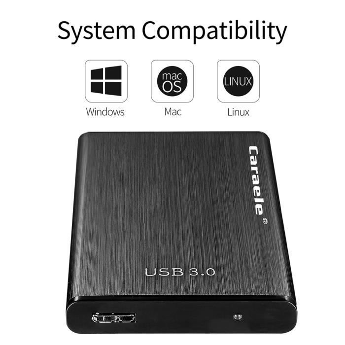 Ordinateur Portable Disque Dur Externe 2to USB 3.0 Disque Dur Externe pour PC Ordinateur de Bureaup Wii U Mac 2to, Noir Xbox 