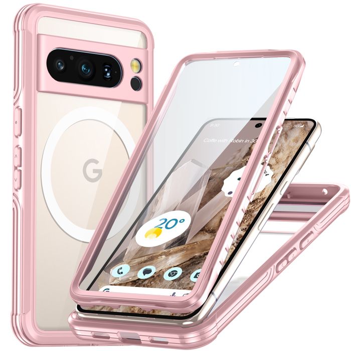 Coque Magnétique Odeydo Pour Google Pixel 8A (blanche) - Anneau Support Inclus, Antichoc