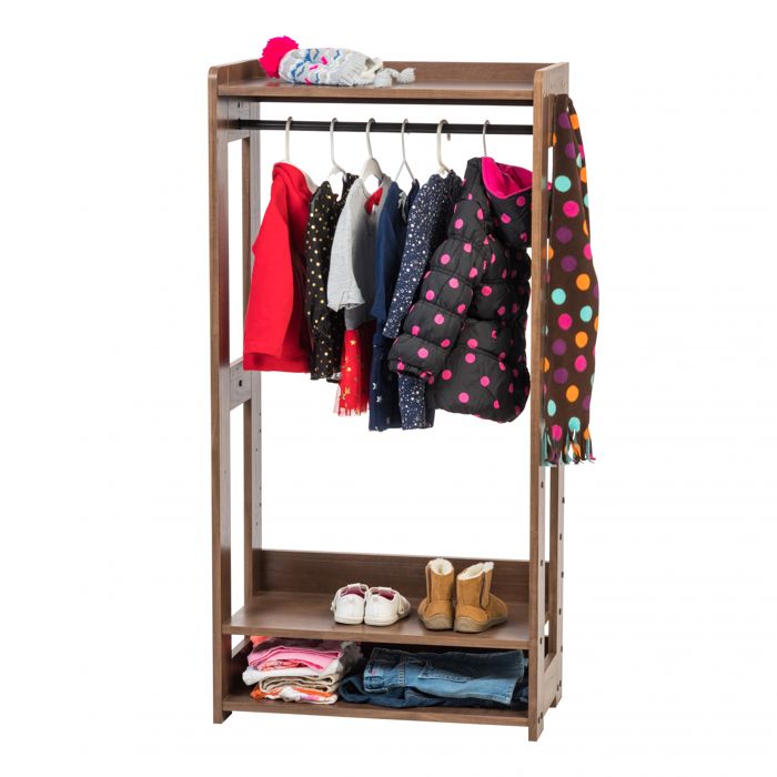 Iris Ohyama Porte-manteau Penderie vêtements enfant Portant pour enfant KWR-1 Marron L32 x P60 x H120 cm