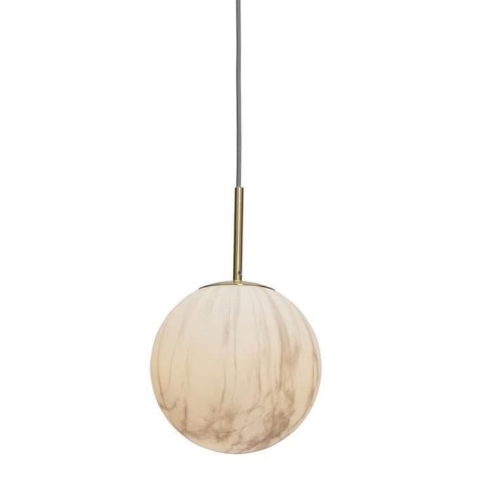 CARRARA-Suspension Métal/Verre Ø22cm Doré Imitation Marbre Its About RoMi H34cm / Ø22cm / Câble 250cm