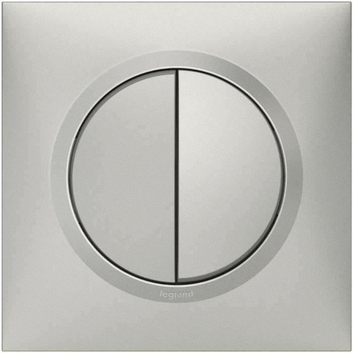 LEGRAND - Interrupteur double va/vient 10A alu complet Dooxie