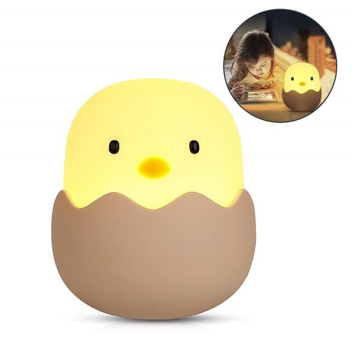 Letouch Veilleuse Enfant Bebe Lampe Led Silicone Baril Poussin Rechargeable Cadeau Pour Les Enfants Bebes Lumiere Blanche Chaud Cdiscount Maison