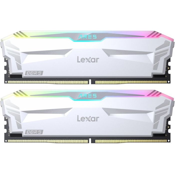 Barrettes mémoire - Lexar - Ares RGB - 32Go (2x16Go) - DDR5 - 6400 MHz - Blanc