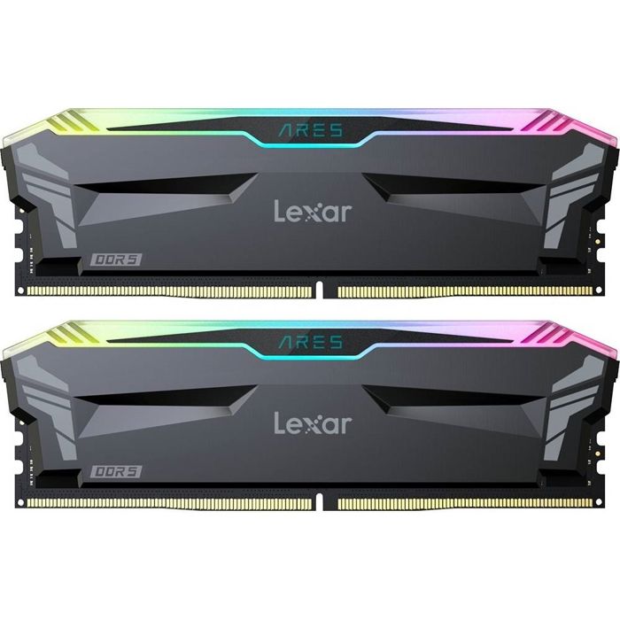 Kit Barrettes mémoire 32Go (2x16Go) DIMM DDR5 Lexar Ares RGB PC5-51200 (6400 MHz) (Noir)