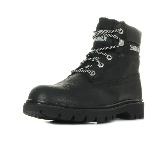 Bottillon en cuir noir pour femme Caterpillar Lyric Lacets semelle en caoutchouc Collection 2017 Noir Cdiscount