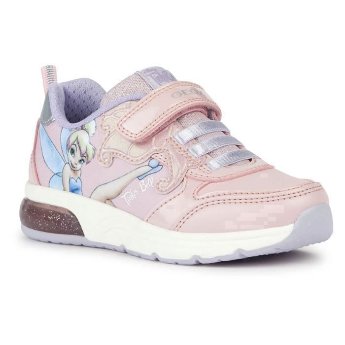 Geox Basket Geox J Spaceclub pour fille - Rose Violet - Scratch - Plat