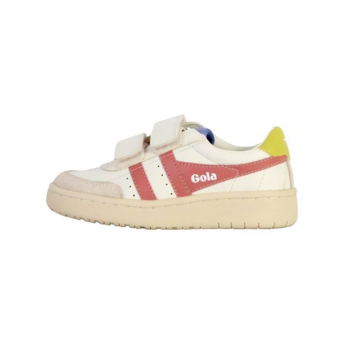 Gola Basket Cuir  Gola Falcon Strap - Blanc-Rose