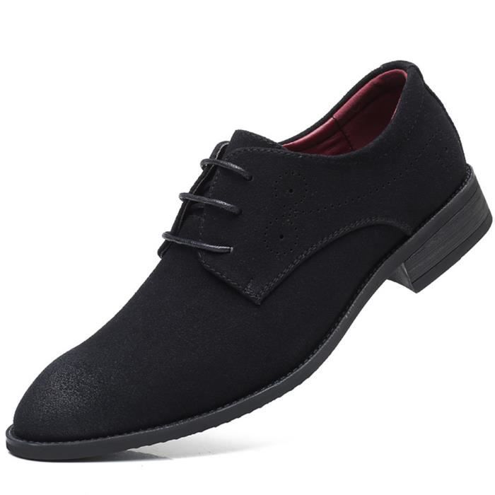 Homme Derbies Chaussures En Cuir Robe Formel Business Bout Pointu Lacets Chaussures Taille