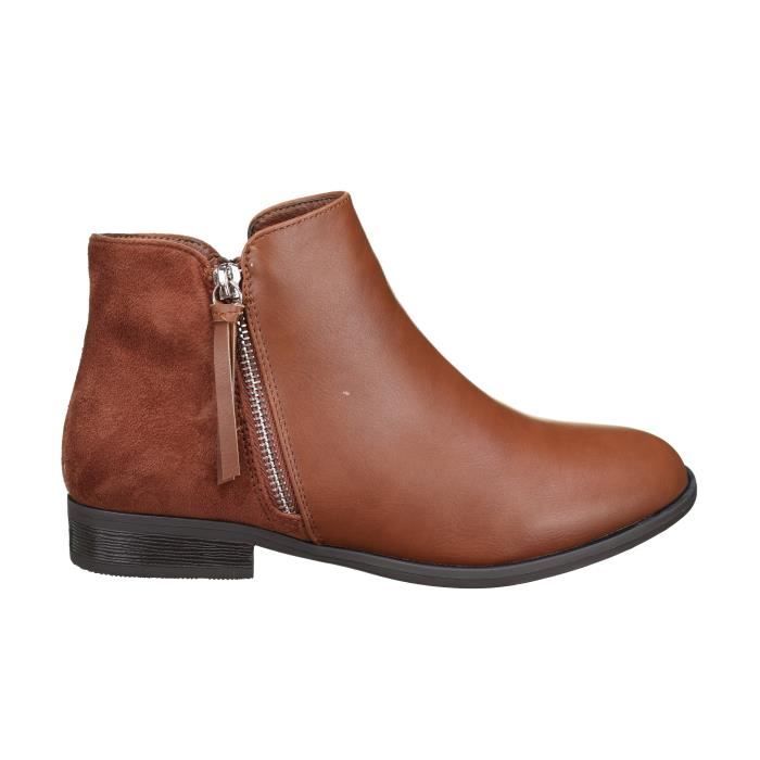 bottines femme camel