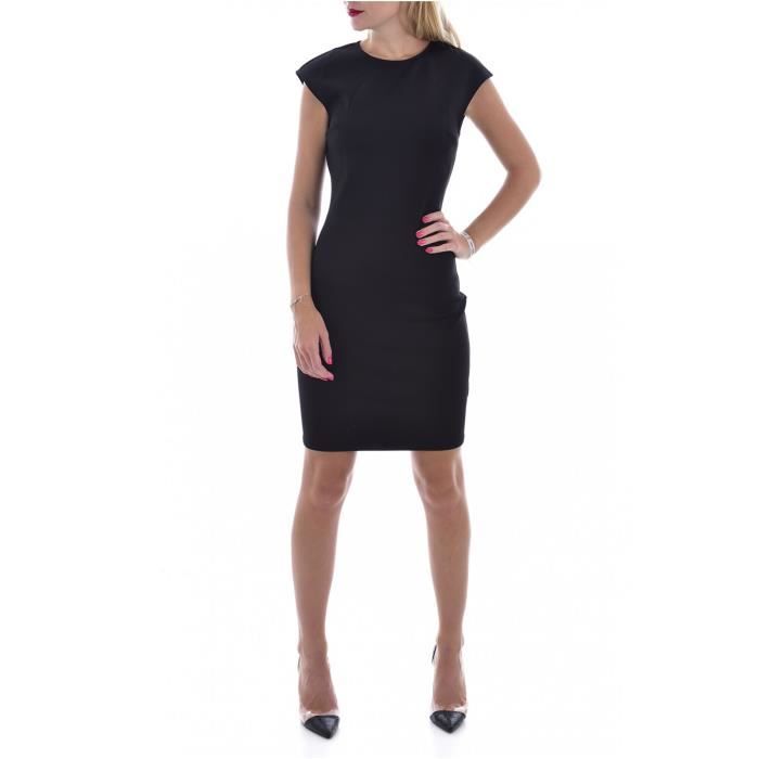 Robe Fourreau Noire - Motifs Incrustés - Stretch - Taille 36 - Très Bon état