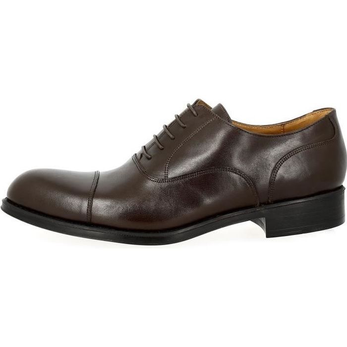 Chaussure Richelieu Homme en Cuir Marron - Marque 201 - Forme élancée - Doublure en cuir de vachette