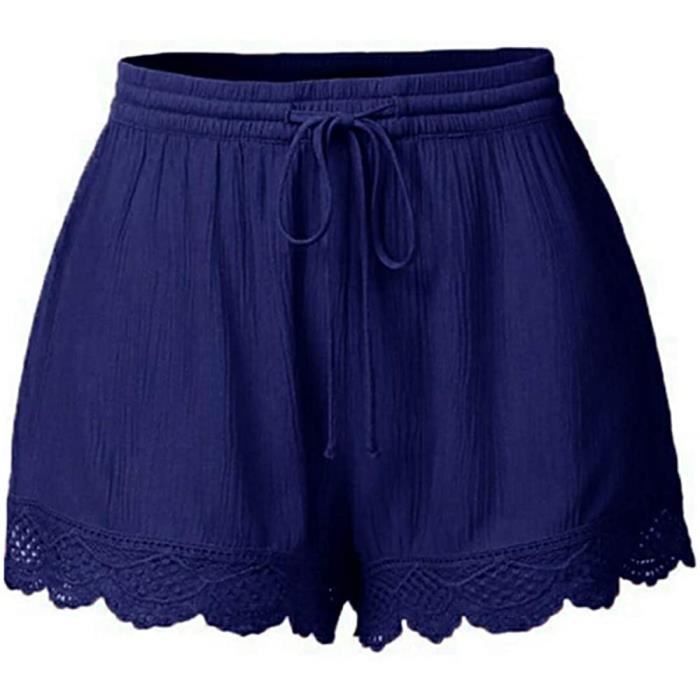 Lazutom Bermuda en denim avec cordon de serrage élastique et taille