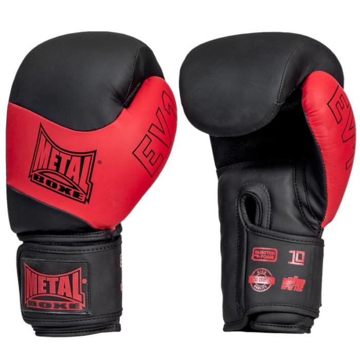 Gants De Boxe Metal – Rouge Et Noir – Taille 12 Oz – Occasion Adulte