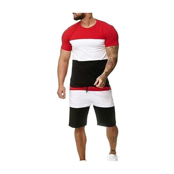 WAZHAKU Survêtement pour homme Streetwear confortable Baggy Vêtements de sport 2 pièces Tenue de fitness 2 pièces T-shirts pantalon court Loisirs Pyjama de course, R gris., L WAZHAKU Survêtement pour homme Streetwear confortable Baggy Vêtements de sport 2 pièces Tenue de fitness 2 pièces T-shirts pantalon court Loisirs Pyjama de course, R gris., L